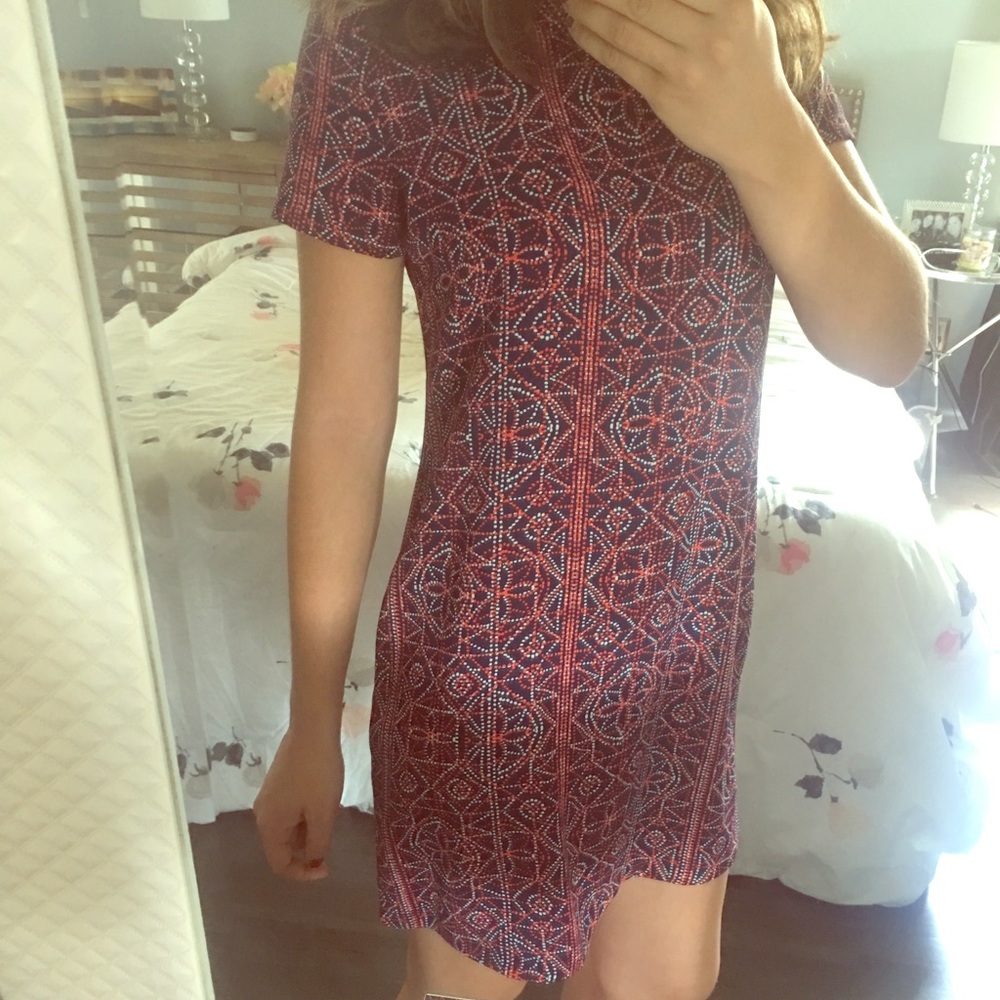 Adrienne Vittadini Navy and Red Dress